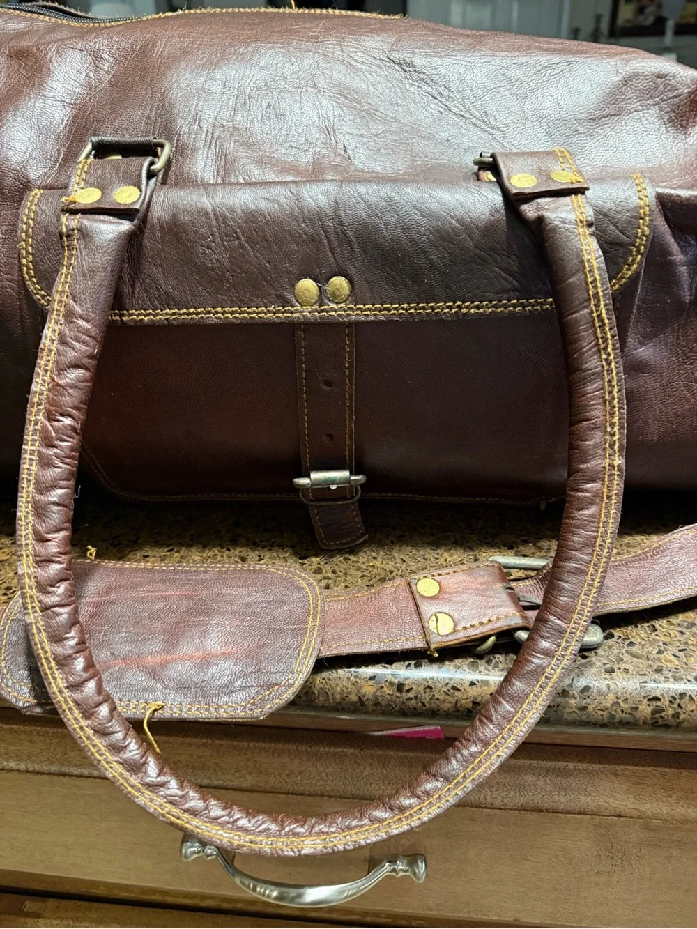 Leather Duffle Bag 28 inch